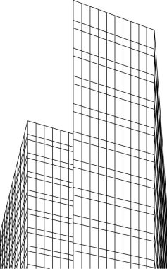 Mimari sanat konseptinde soyut çizgiler, minimum geometrik şekiller. 