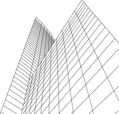 Mimari sanat konseptinde soyut çizgiler, minimum geometrik şekiller. 