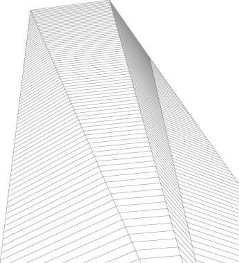 Mimari sanat konseptinde soyut çizgiler, minimum geometrik şekiller. 