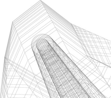 Mimari sanat konseptinde soyut çizgiler, minimum geometrik şekiller. 