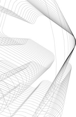 Mimari sanat konseptinde soyut çizgiler, minimum geometrik şekiller. 