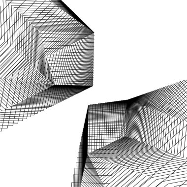 Mimari sanat konseptinde soyut çizgiler, minimum geometrik şekiller. 