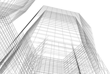 Mimari sanat konseptinde soyut çizgiler, minimum geometrik şekiller.