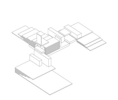 Mimari sanat konseptinde soyut çizgiler, minimum geometrik şekiller.