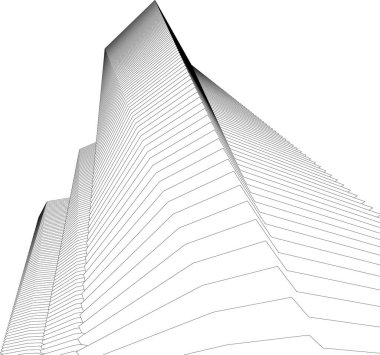 Mimari sanat konseptinde soyut çizgiler, minimum geometrik şekiller. 