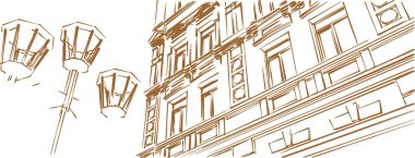 Mimari sanat konseptinde soyut çizgiler, minimum geometrik şekiller.