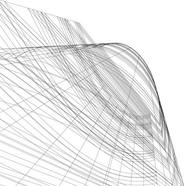 Mimari sanat konseptinde soyut çizgiler, minimum geometrik şekiller. 