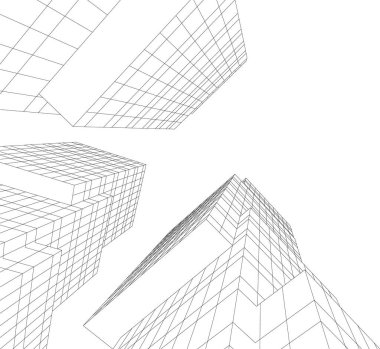 Mimari sanat konseptinde soyut çizgiler, minimum geometrik şekiller. 