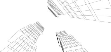 Mimari sanat konseptinde soyut çizgiler, minimum geometrik şekiller. 