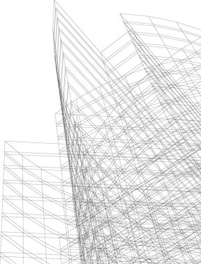 Mimari sanat konseptinde soyut çizgiler, minimum geometrik şekiller. 