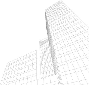 Mimari sanat konseptinde soyut çizgiler, minimum geometrik şekiller. 