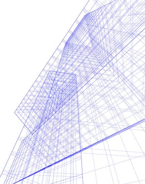 Mimari sanat konseptinde soyut çizgiler, minimum geometrik şekiller.