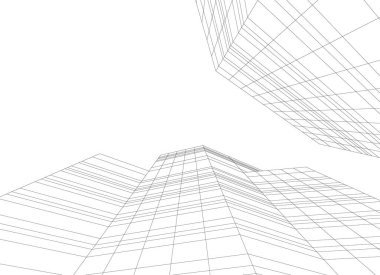 Mimari sanat konseptinde soyut çizgiler, minimum geometrik şekiller. 