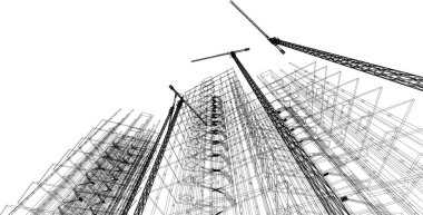 Mimari sanat konseptinde soyut çizgiler, minimum geometrik şekiller.