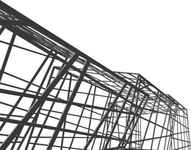 Mimari sanat konseptinde soyut çizgiler, minimum geometrik şekiller. 