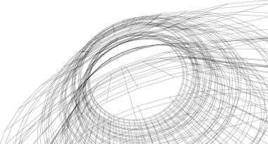 Mimari sanat konseptinde soyut çizgiler, minimum geometrik şekiller. 