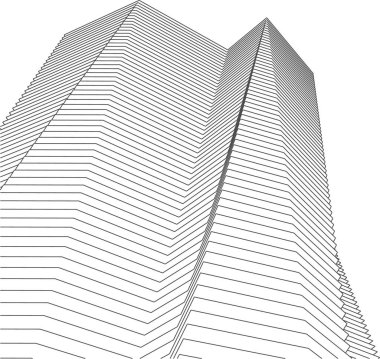 Mimari sanat konseptinde soyut çizgiler, minimum geometrik şekiller. 