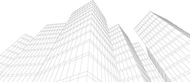 Mimari sanat konseptinde soyut çizgiler, minimum geometrik şekiller. 