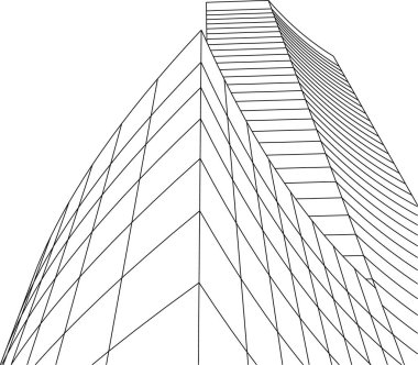 Mimari sanat konseptinde soyut çizgiler, minimum geometrik şekiller. 