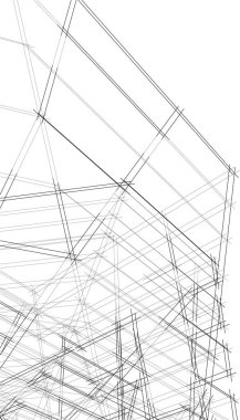 Mimari sanat konseptinde soyut çizgiler, minimum geometrik şekiller. 