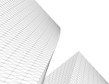 Mimari sanat konseptinde soyut çizgiler, minimum geometrik şekiller. 