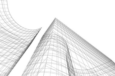 Mimari sanat konseptinde soyut çizgiler, minimum geometrik şekiller. 