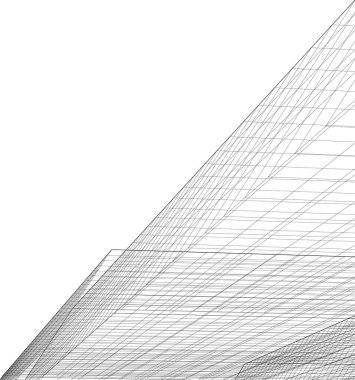 Mimari sanat konseptinde soyut çizgiler, minimum geometrik şekiller. 