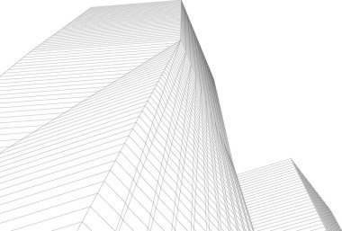 Mimari sanat konseptinde soyut çizgiler, minimum geometrik şekiller. 