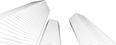 Mimari sanat konseptinde soyut çizgiler, minimum geometrik şekiller. 