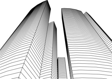 Mimari sanat konseptinde soyut çizgiler, minimum geometrik şekiller. 