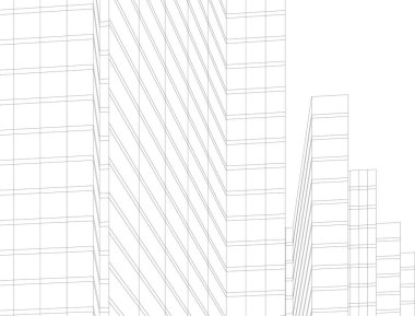 Mimari sanat konseptinde soyut çizgiler, minimum geometrik şekiller. 