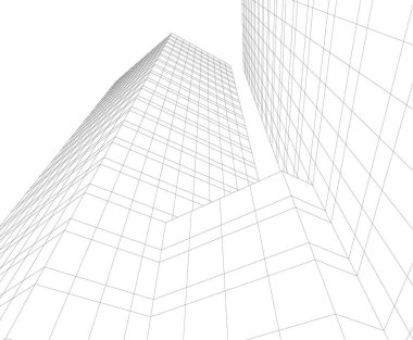 Mimari sanat konseptinde soyut çizgiler, minimum geometrik şekiller. 