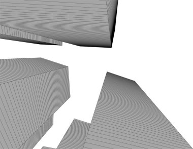 Mimari sanat konseptinde soyut çizgiler, minimum geometrik şekiller. 