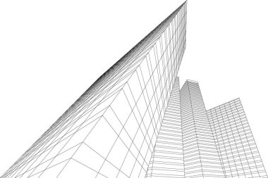 Mimari sanat konseptinde soyut çizgiler, minimum geometrik şekiller.