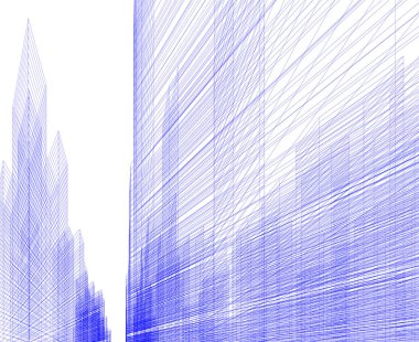 Mimari sanat konseptinde soyut çizgiler, minimum geometrik şekiller.