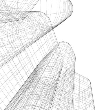 Mimari sanat konseptinde soyut çizgiler, minimum geometrik şekiller. 