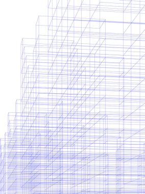 Mimari sanat konseptinde soyut çizgiler, minimum geometrik şekiller. 