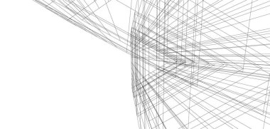 Mimari sanat konseptinde soyut çizgiler, minimum geometrik şekiller.