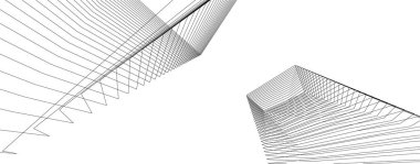 Mimari sanat konseptinde soyut çizgiler, minimum geometrik şekiller.