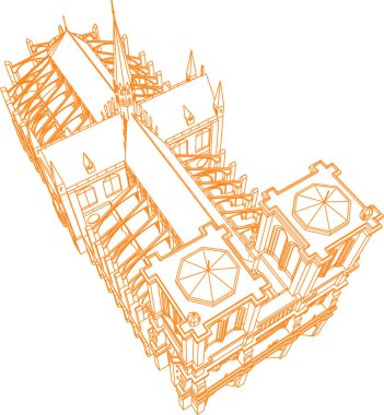 Mimari sanat konseptinde soyut çizgiler, minimum geometrik şekiller.