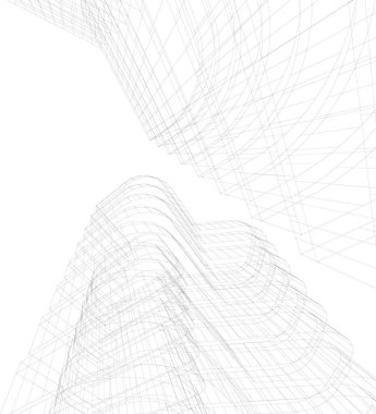 Arkaplanda mimari bina 3d illüstrasyon