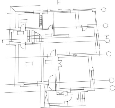 Mimari sanat konseptinde soyut çizgiler, minimum geometrik şekiller.