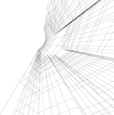 Mimari sanat konseptinde soyut çizgiler, minimum geometrik şekiller. 