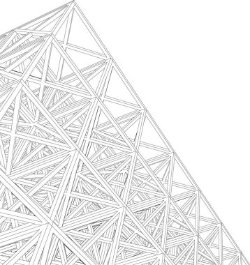 Mimari sanat konseptinde soyut çizgiler, minimum geometrik şekiller. 