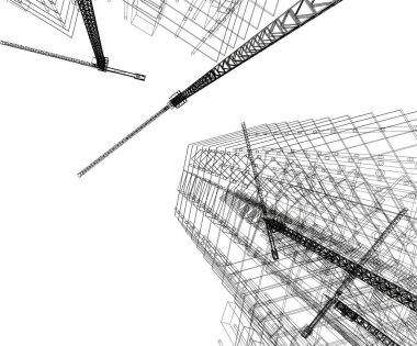 Mimari sanat konseptinde soyut çizgiler, minimum geometrik şekiller.