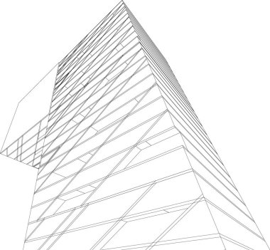 Mimari sanat konseptinde soyut çizgiler, minimum geometrik şekiller. 