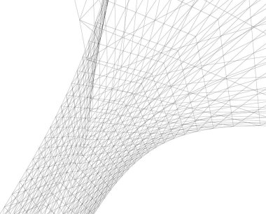 Mimari sanat konseptinde soyut çizgiler, minimum geometrik şekiller. 