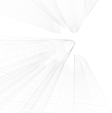 Mimari sanat konseptinde soyut çizgiler, minimum geometrik şekiller.