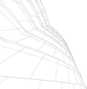 Mimari sanat konseptinde soyut çizgiler, minimum geometrik şekiller. 
