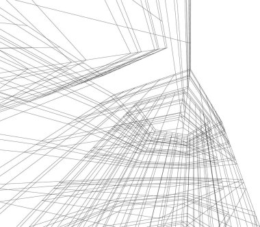 Mimari sanat konseptinde soyut çizgiler, minimum geometrik şekiller.